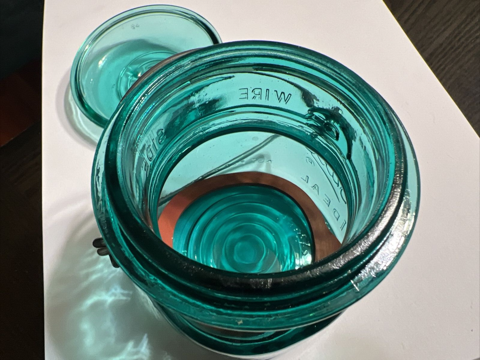 Vintage Ball Ideal Blue Green Bicentennial Eagle 1/2 Pint Mason Jar Lid Seal