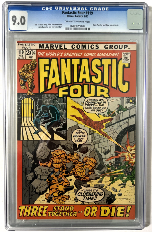 FANTASTIC FOUR #119 CGC 9.0 MARVEL 1972 BLACK PANTHER KLAW
