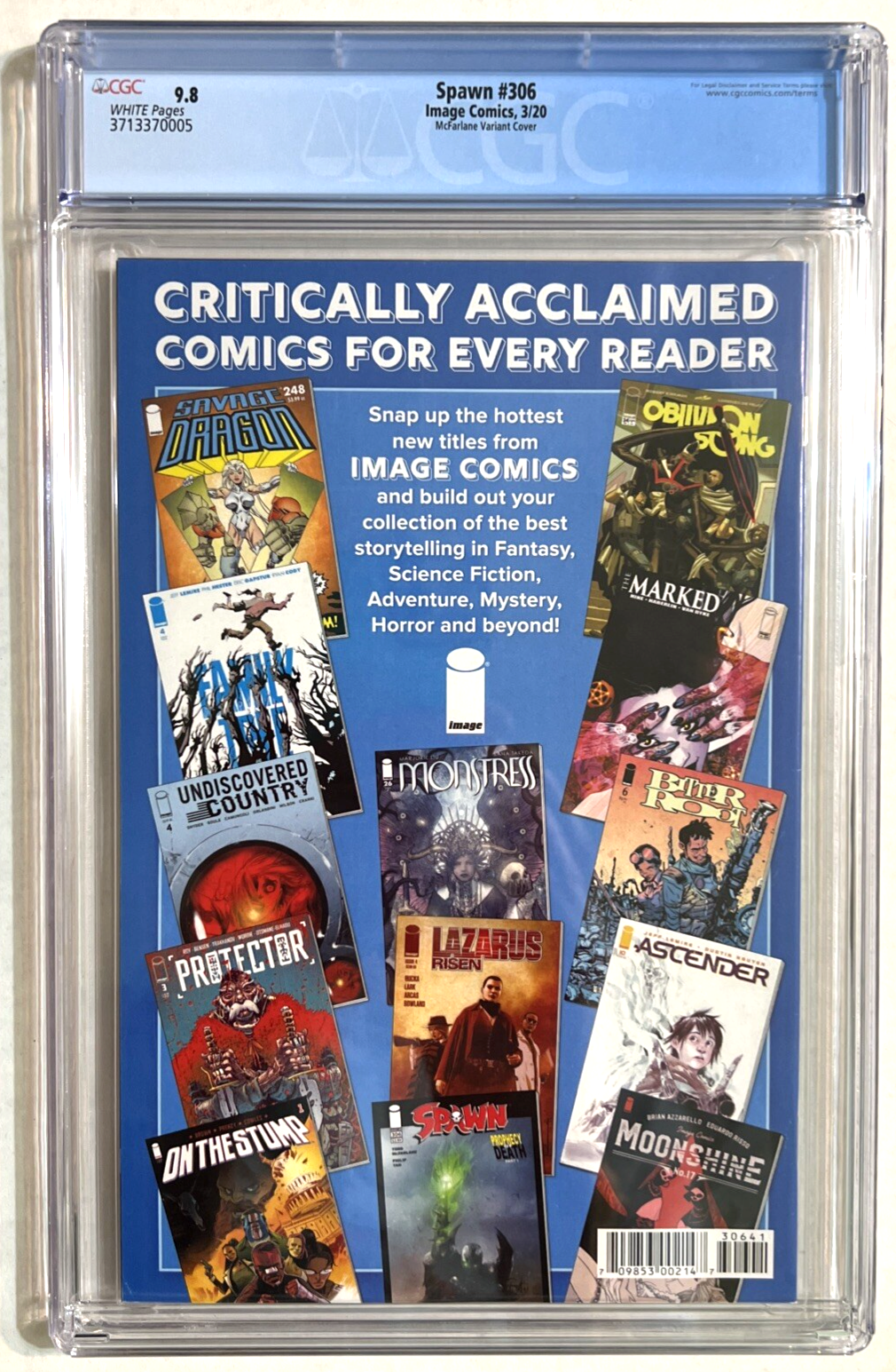 SPAWN #306 CGC 9.8 McFARLANE GUNSLINGER SPAWN VARIANT 2020 IMAGE COMICS