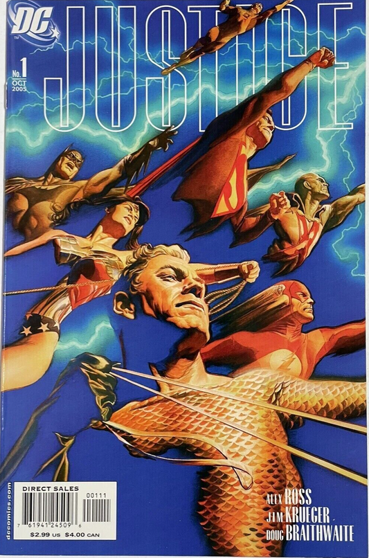 JUSTICE #1 ALEX ROSS JIM KRUEGER DC COMICS 2005 1st PRINT NM-