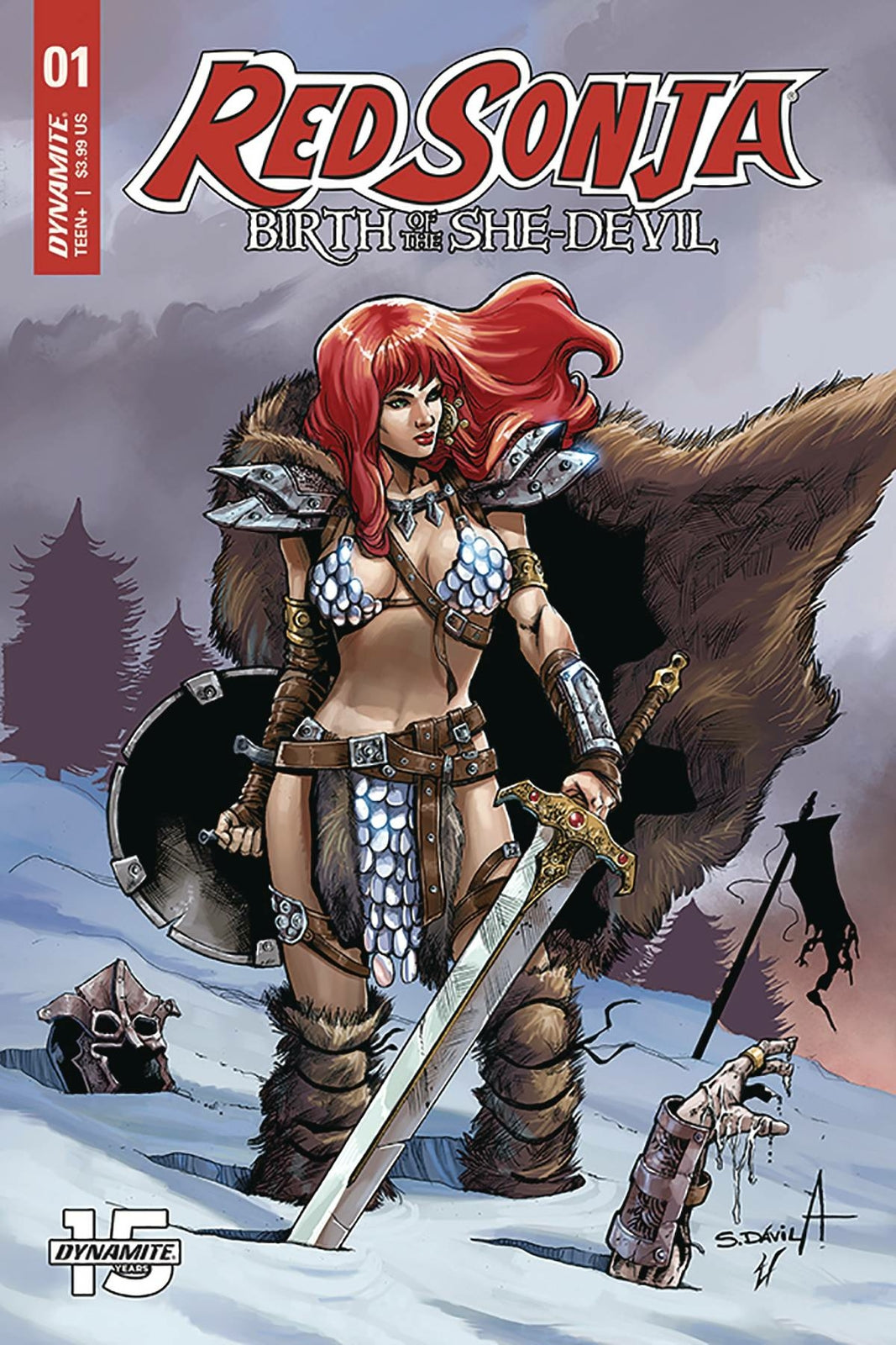 RED SONJA BIRTH OF SHE DEVIL #1 COVER B DAVILA DYNAMITE NM 1ST PRINT 2019