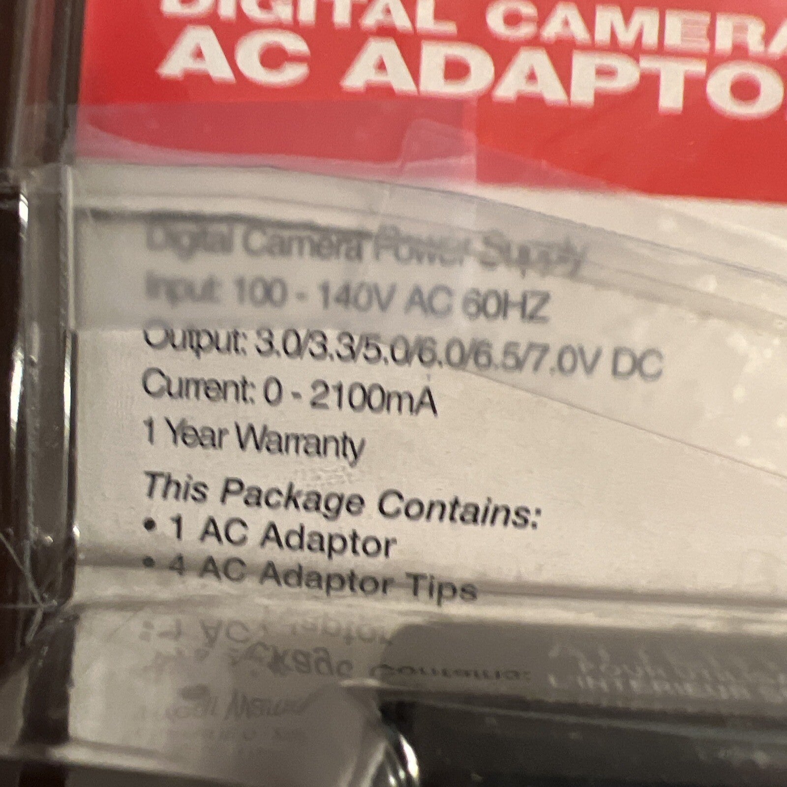UNIVERSAL DIGITAL CAMERA AC ADAPTOR 2100mA  AMBICO MODEL D-0920 USED IN PACKAGE