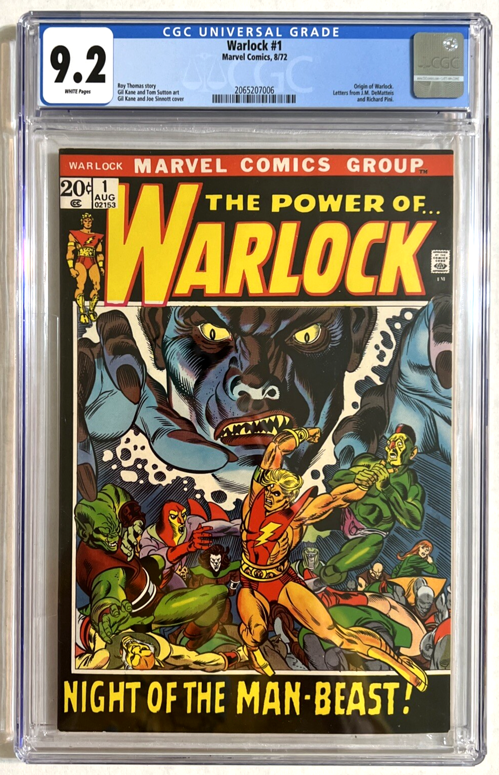 WARLOCK #1 CGC 9.2 MARVEL COMICS 1972 BRONZE AGE  ORIGIN WHITE PAGES