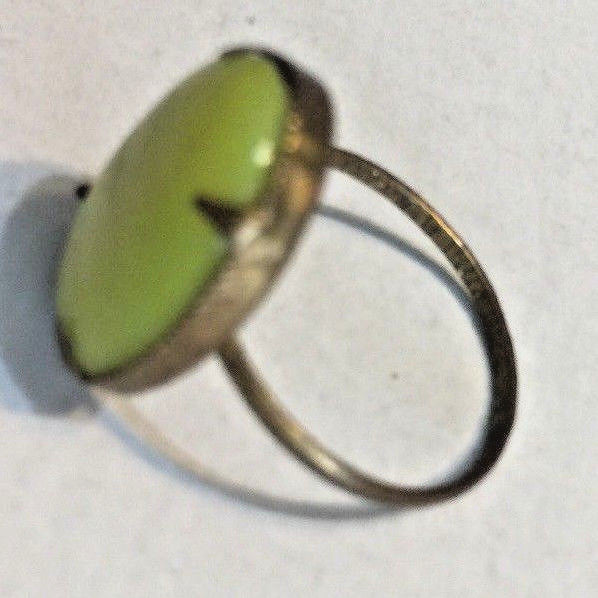 VINTAGE BRASS RING MADE IN CZECHOSLOVAKIA YELLOW 15MM