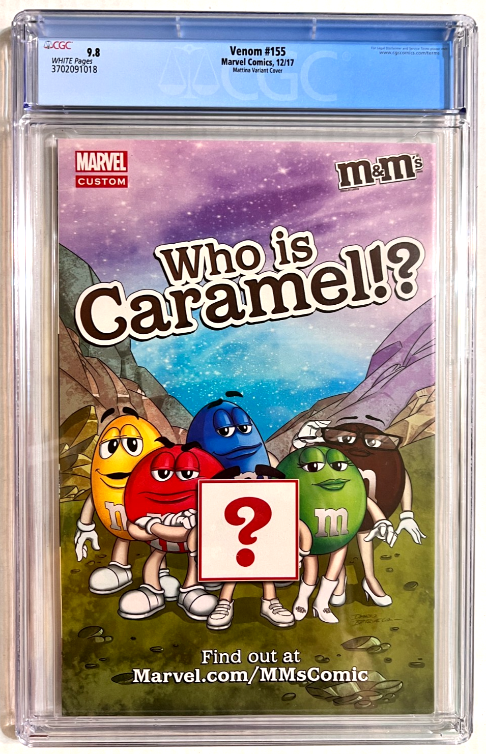 VENOM #155 CGC 9.8 MATTINA VARIANT COVER 1:50 2017 MIKE COSTA MARK BAGLEY