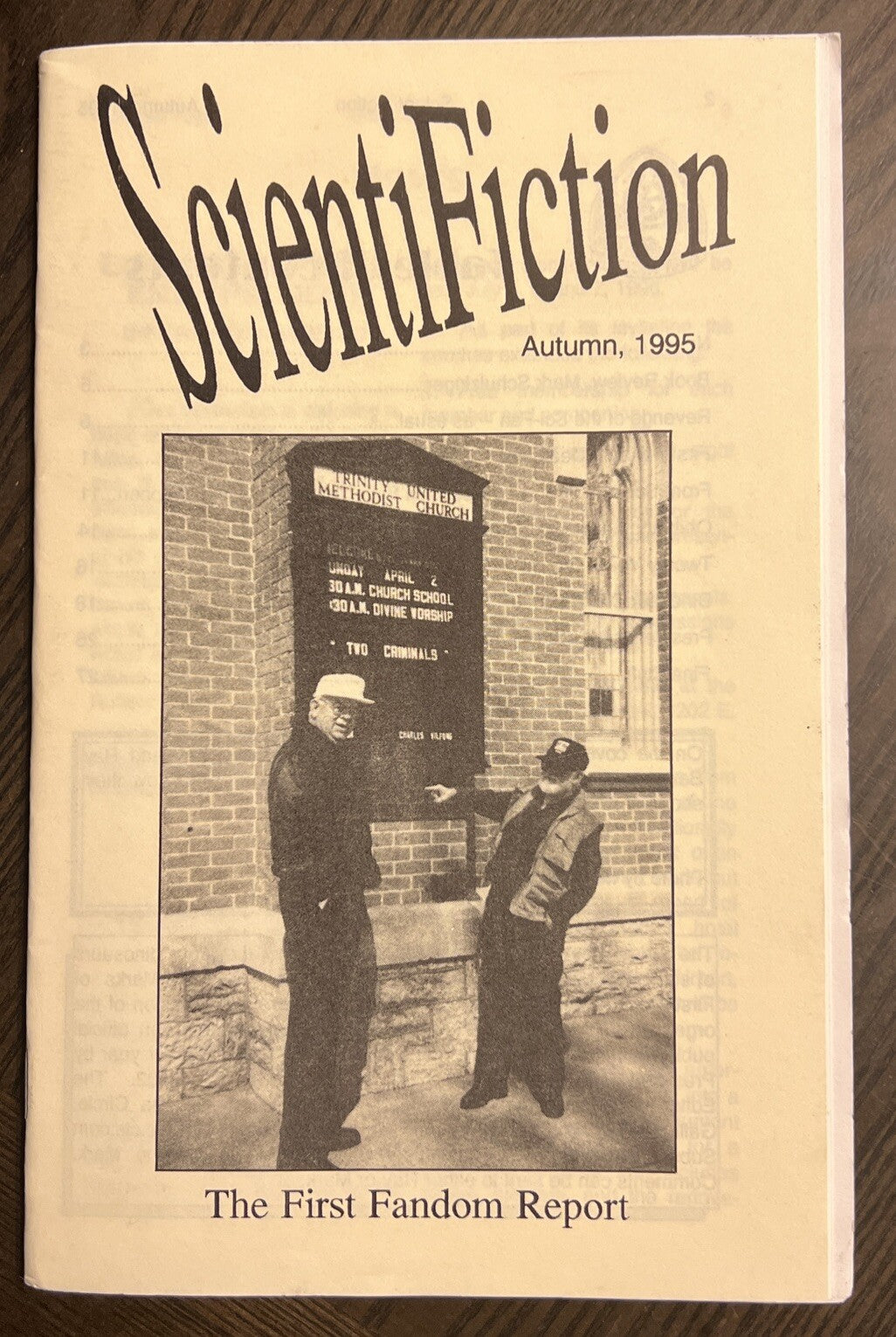 SCIENTIFICTION SCIENCE FICTION FANZINE AUTUMN 1995 RAY BEAM MARK SCHULZINGER