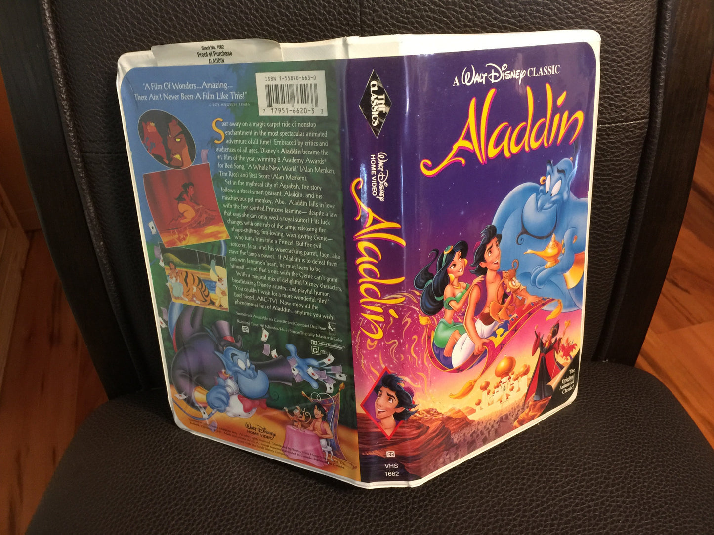 Walt Disney Black Diamond Classic Aladdin VHS 1993) Vintage Stock #1662