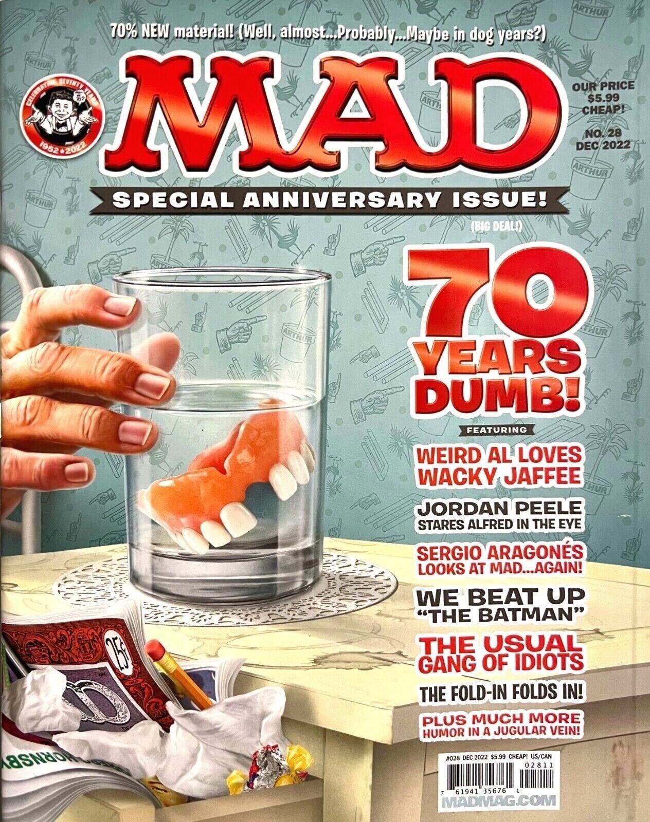 MAD MAGAZINE #28 70 YEARS DUMB DECEMBER 2022 MAD #28