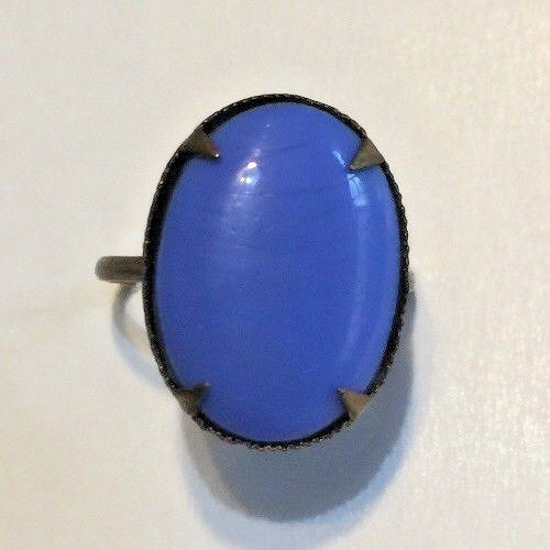 VINTAGE BRASS RING MADE IN CZECHOSLOVAKIA LIGHT PURPLE 15MM