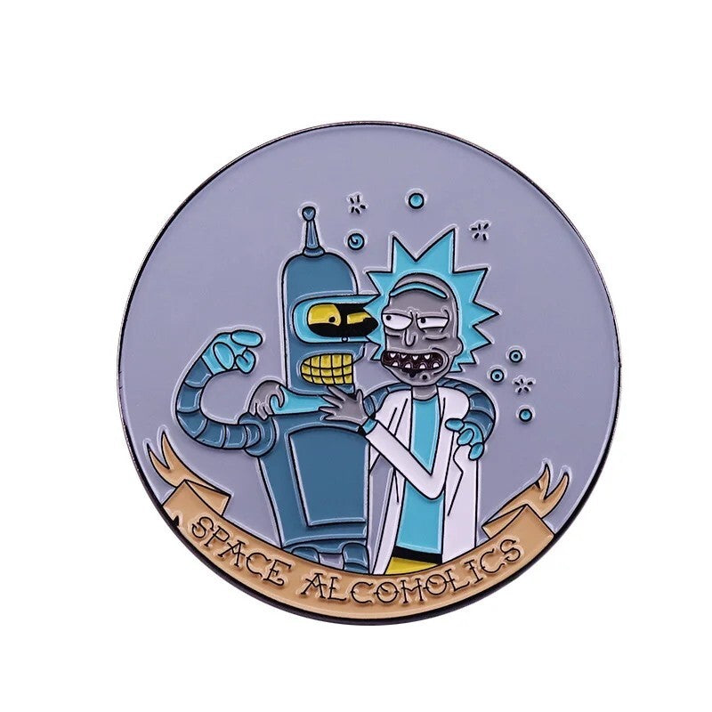 BENDER AND RICK PIN SPACE ALCOHOLICS FUTURAMA RICK AND MORTY