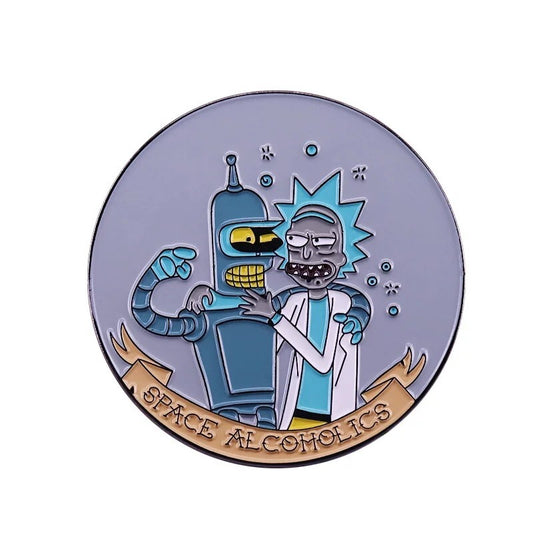 BENDER AND RICK PIN SPACE ALCOHOLICS FUTURAMA RICK AND MORTY