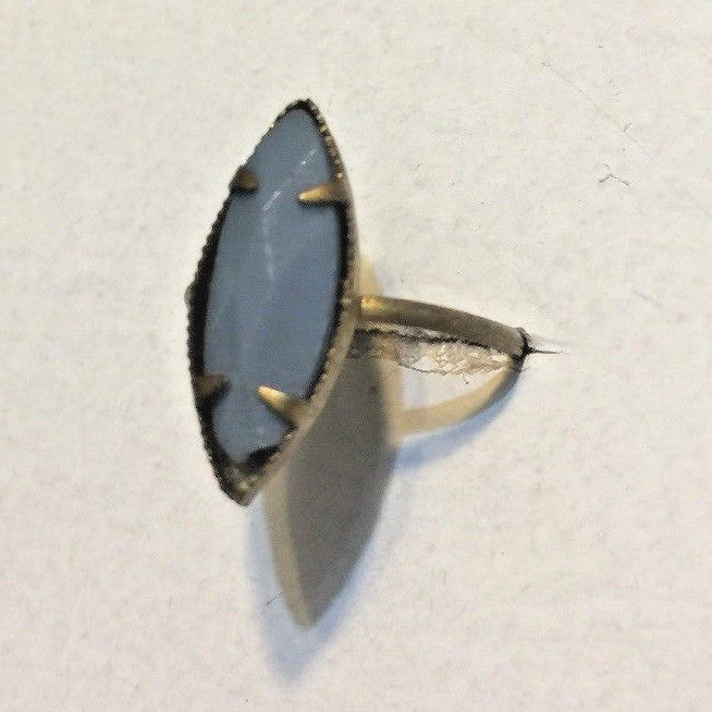 VINTAGE BRASS RING MADE IN CZECHOSLOVAKIA GEM-CUT LIGHT PURPLE 15MM