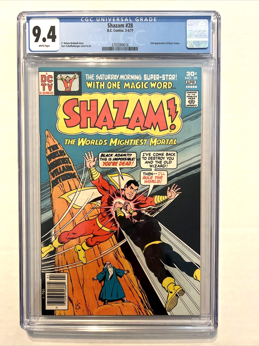 SHAZAM #28 DC COMICS CGC 9.4 WHITE PAGES 1977 1st MODERN AGE BLACK ADAM