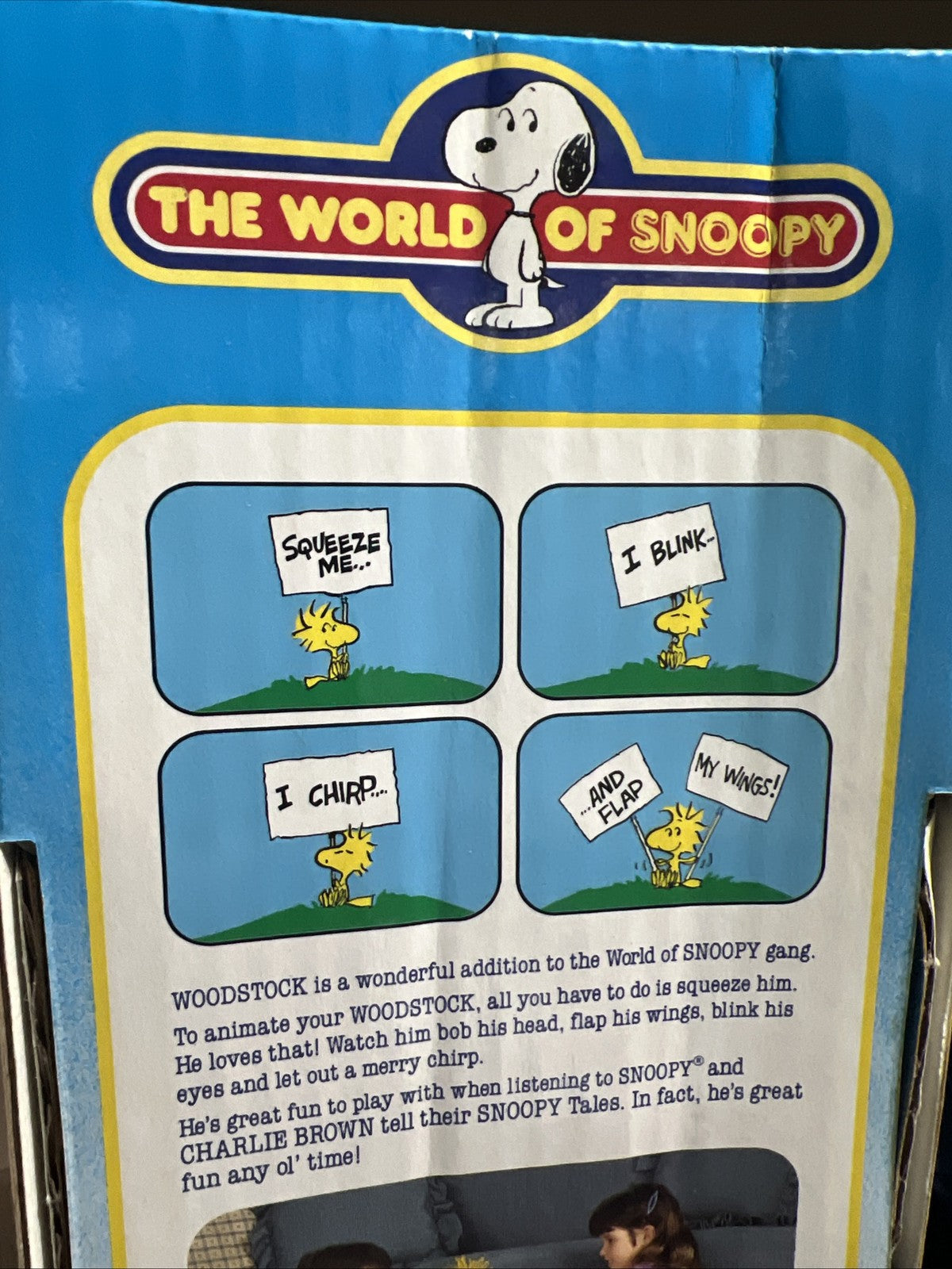 Vintage 1986 Worlds of Wonder Woodstock Plush Mouth & Wings Move & Chirps Snoopy