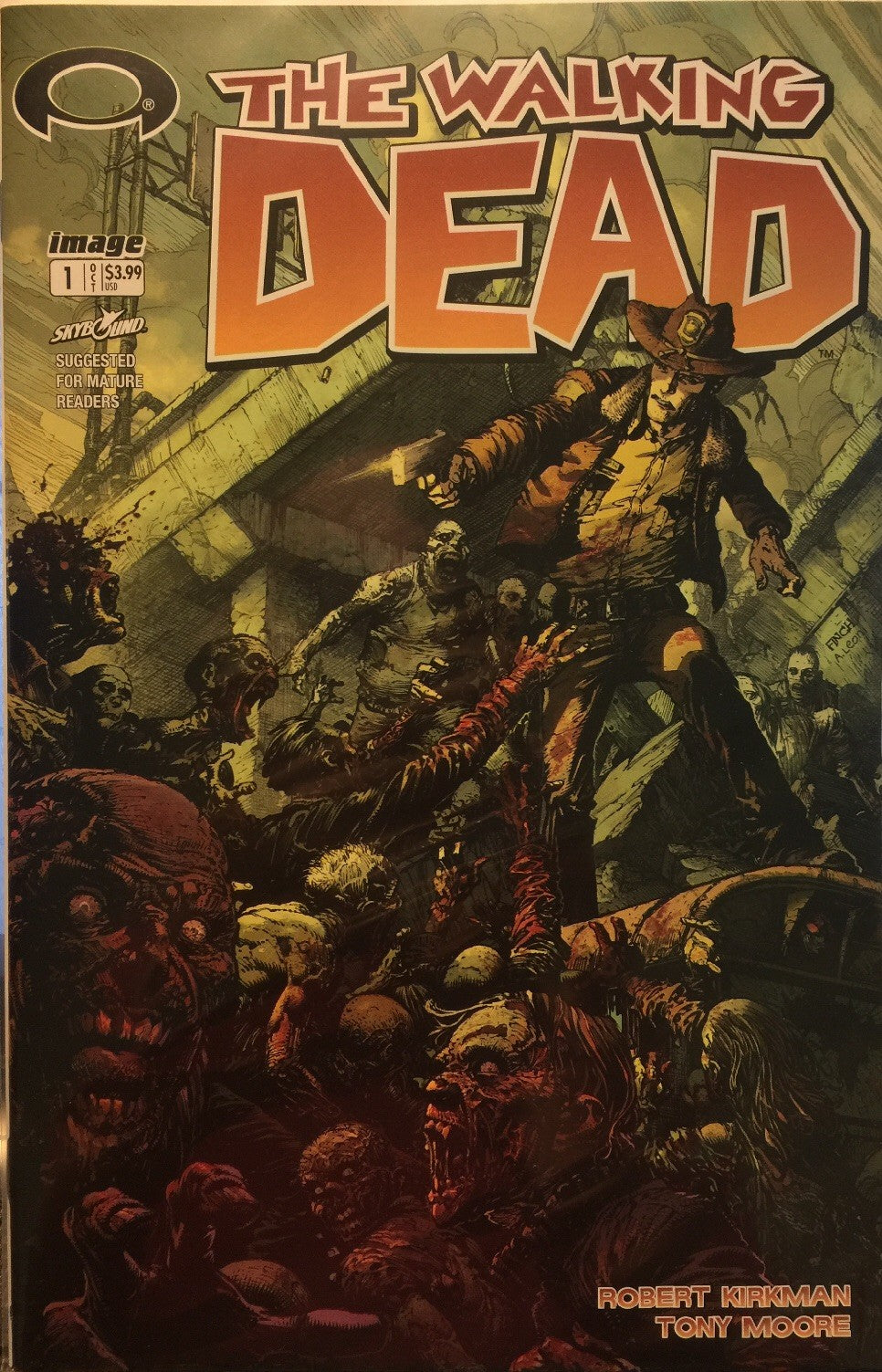 WALKING DEAD #1 15TH ANNIVERSARY BLIND BAG FINCH COLOR LOGO VARIANT NM