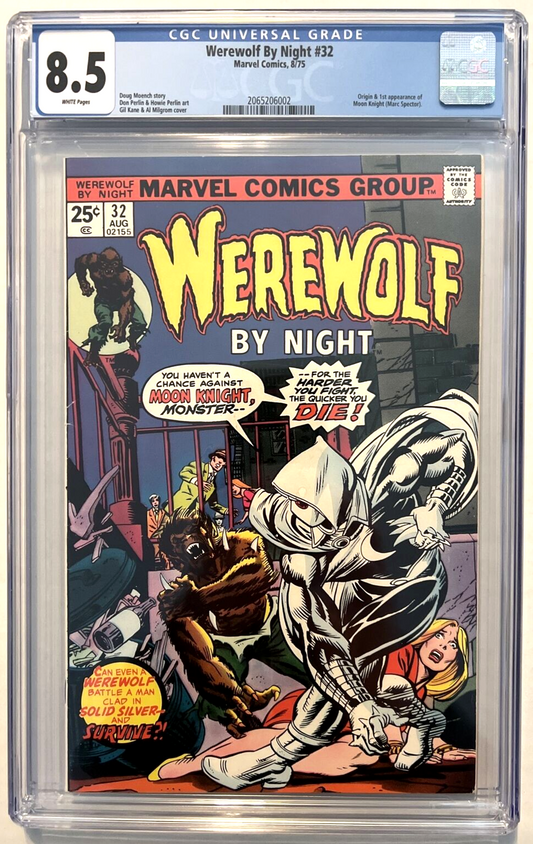 WEREWOLF BY NIGHT #32 CGC 8.5 MARVEL 1975 BRONZE AGE 1st MOON KNIGHT WHITE PAGES