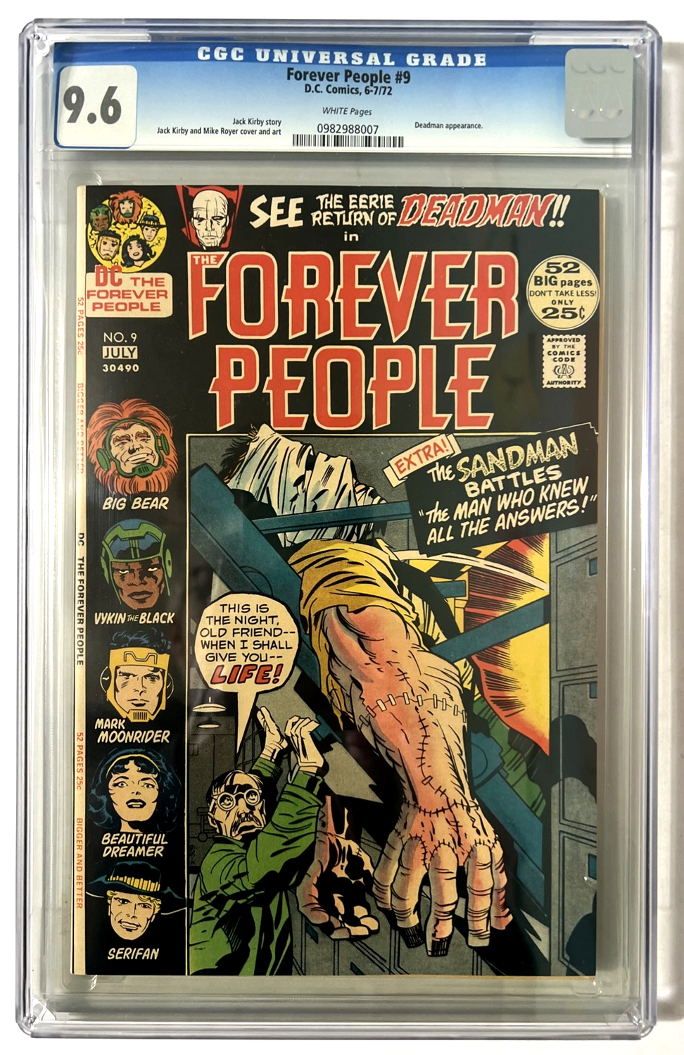 FOREVER PEOPLE #9 CGC 9.6 JACK KIRBY DC COMICS 1972 WHITE PAGES DEADMAN BRONZE