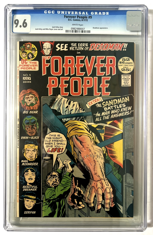 FOREVER PEOPLE #9 CGC 9.6 JACK KIRBY DC COMICS 1972 WHITE PAGES DEADMAN BRONZE