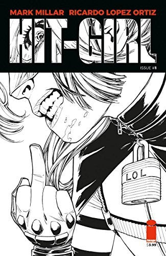 HIT-GIRL #1 B B&W MARK MILLAR NM 1ST PRINT