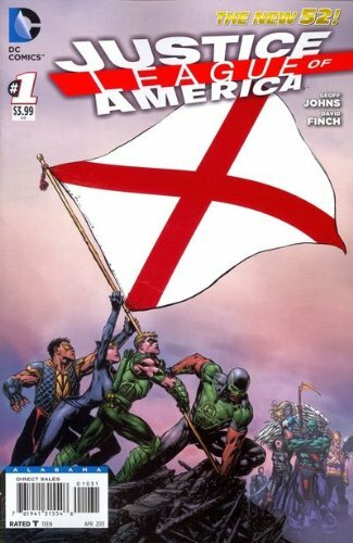 JUSTICE LEAGUE OF AMERICA #1 ALABAMA FLAG VARIANT COVER GEOFF JOHN NM 1ST PRINT