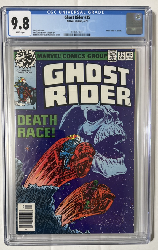 GHOST RIDER #35 CGC 9.8 BRONZE AGE JIM STARLIN 1979 WHITE PAGES DEATH RACE