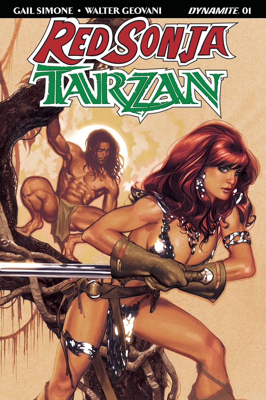 RED SONJA TARZAN #1 COVER A HUGHES DYNAMITE NM
