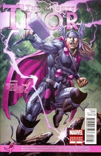 MIGHTY THOR #21 KOMEN VARIANT BY MIKE PERKINS & SONIA OBACK MATT F NM 1ST PRINT