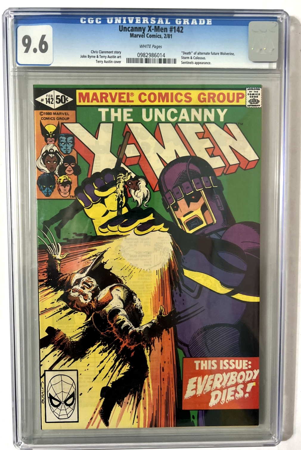 UNCANNY X-MEN #142 CGC 9.6 MARVEL COMICS 1981 CLASSIC BYRNE COVER EVERYBODY DIES