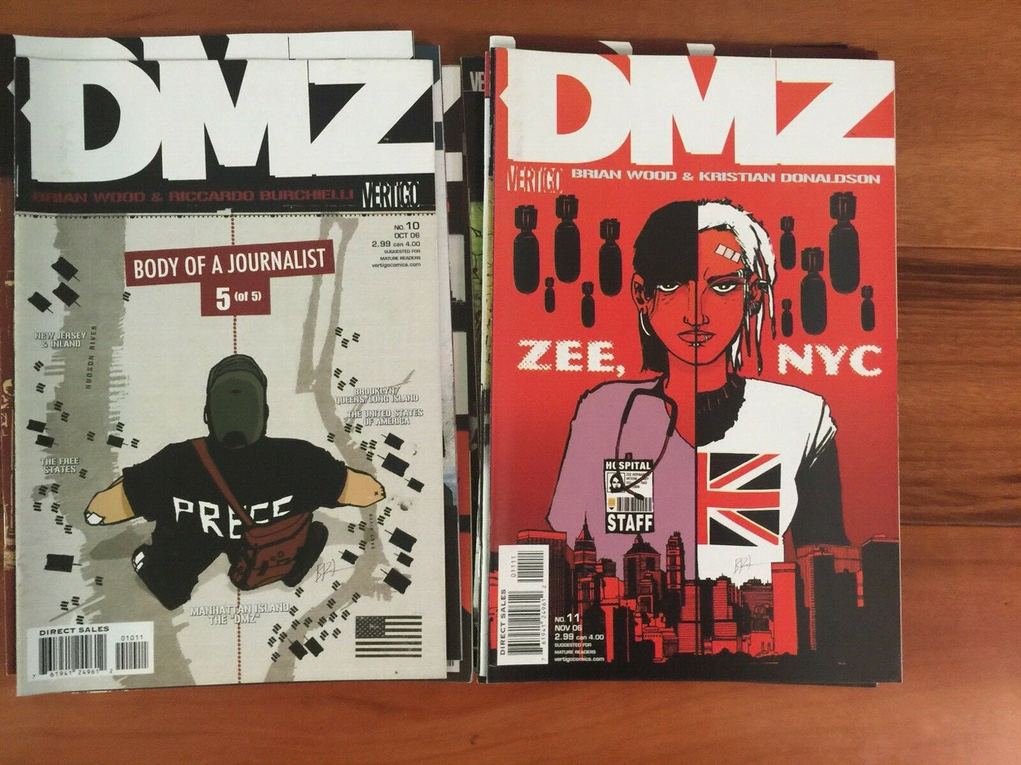 DMZ BRIAN WOOD VERTIGO SET OF 13 COMICS #5,7,8,9,10,11,12,13,14,20,21,22,23