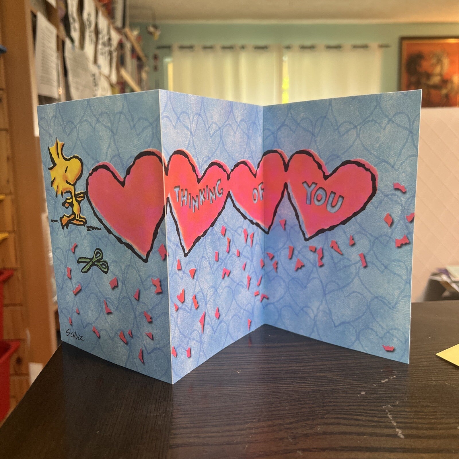 Peanuts Snoopy Woodstock Hallmark Greeting Card 7" x 4.75" Valentines + Env