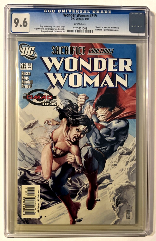 WONDER WOMAN  CGC 9.6 "DEATH" OF MAX LORD SACRIFICE DC COMICS 2005