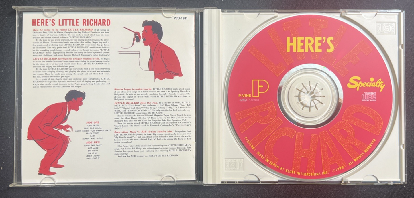 HERE'S LITTLE RICHARD JAPAN IMPORT CD 3 BONUS SONGS PCD-1901 SPECIALTY 1993
