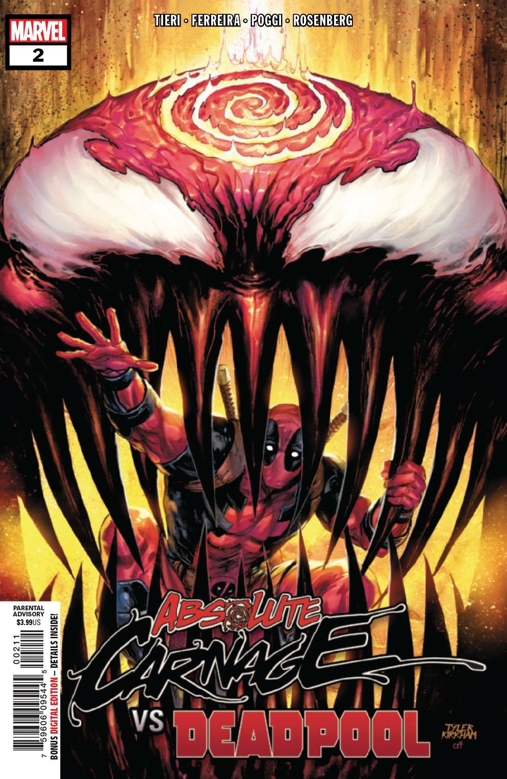 ABSOLUTE CARNAGE VS DEADPOOL #2 MAIN COVER MARVEL NM 1ST PRINT 2019