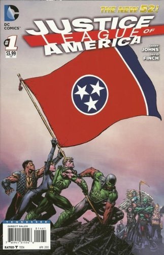 JUSTICE LEAGUE OF AMERICA #1 TENNESSEE FLAG VARIANT COVER GEOFF JO NM 1ST PRINT