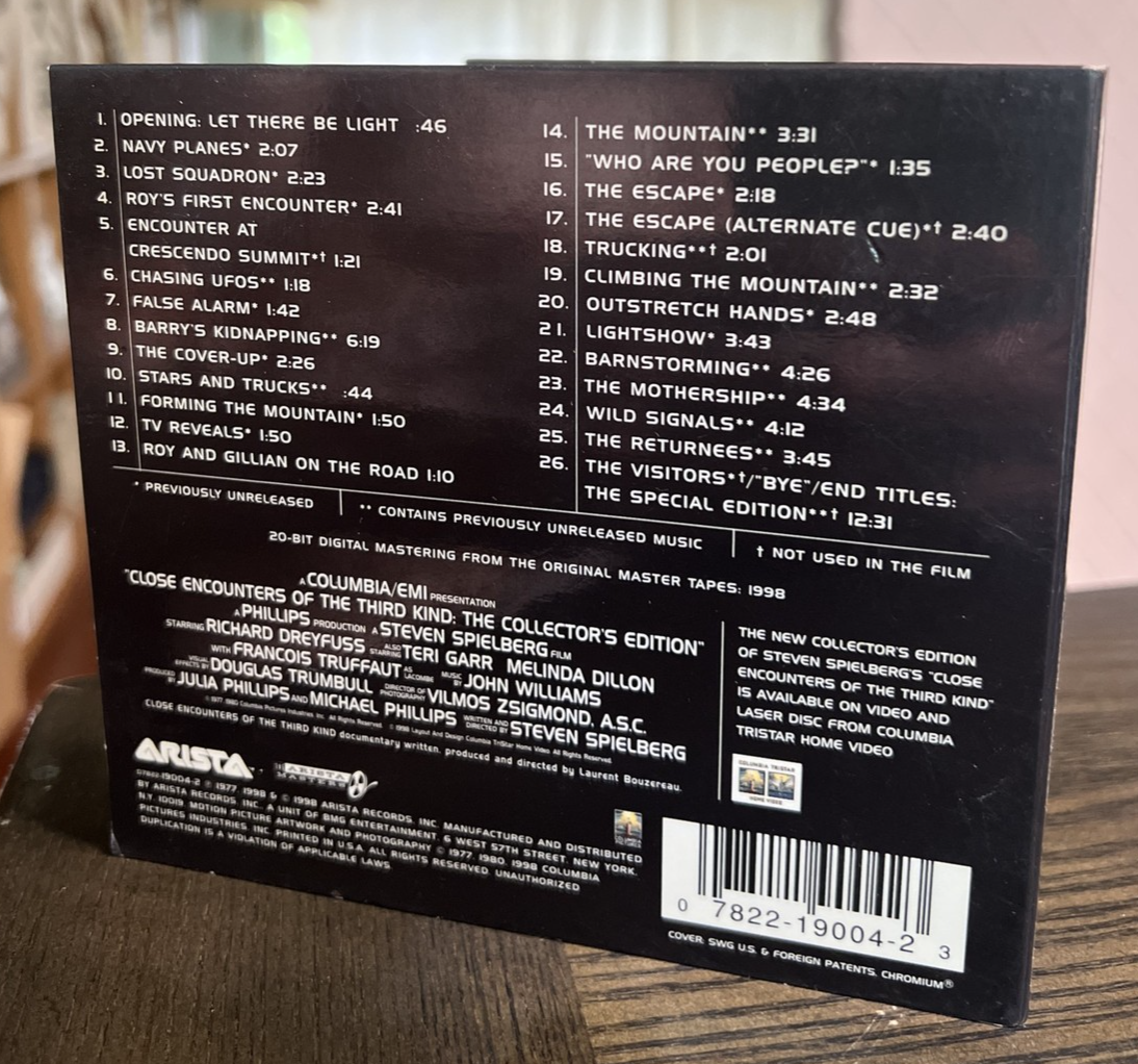 Close Encounters Of The Third Kind Collector's Edition Soundtrack CD