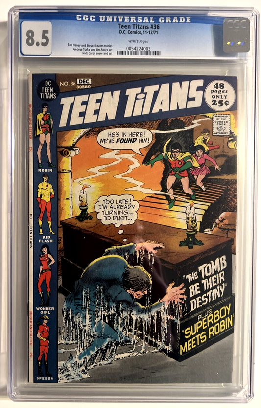 TEEN TITANS #36 CGC 8.5 DC COMICS 1971 BRONZE AGE 1971 WHITE PAGES