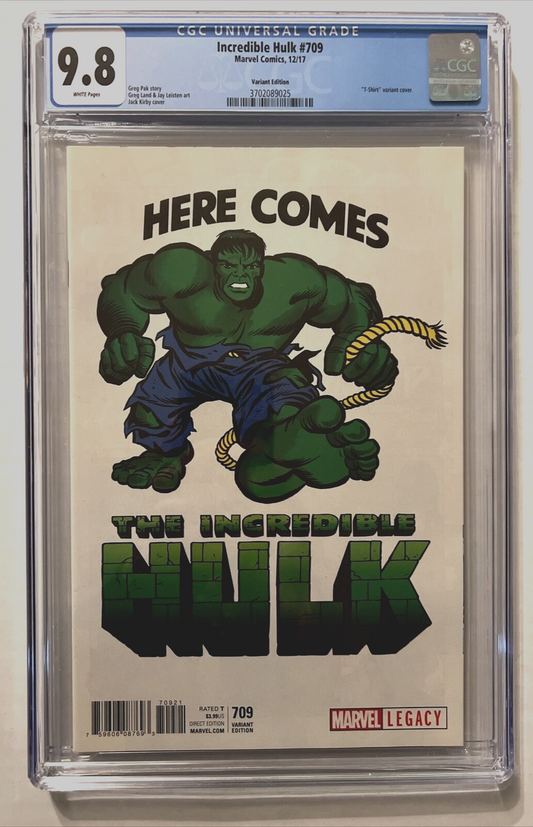 INCREDIBLE HULK #709 CGC 9.8 MARVEL COMICS KIRBY T-SHIRT VARIANT COVER 2017