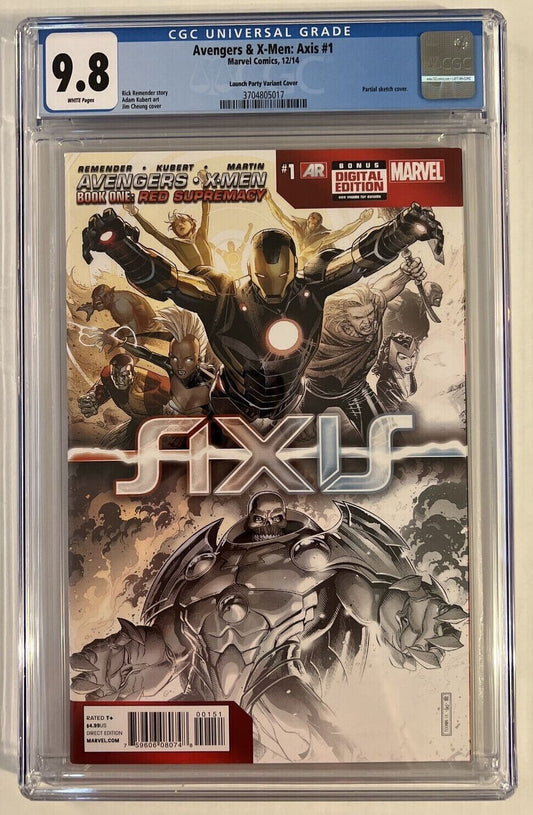 AVENGERS & X-MEN AXIS #1 CGC 9.8 LAUNCH PARTY VARIANT MARVEL 2014 LOW PRINT RUN