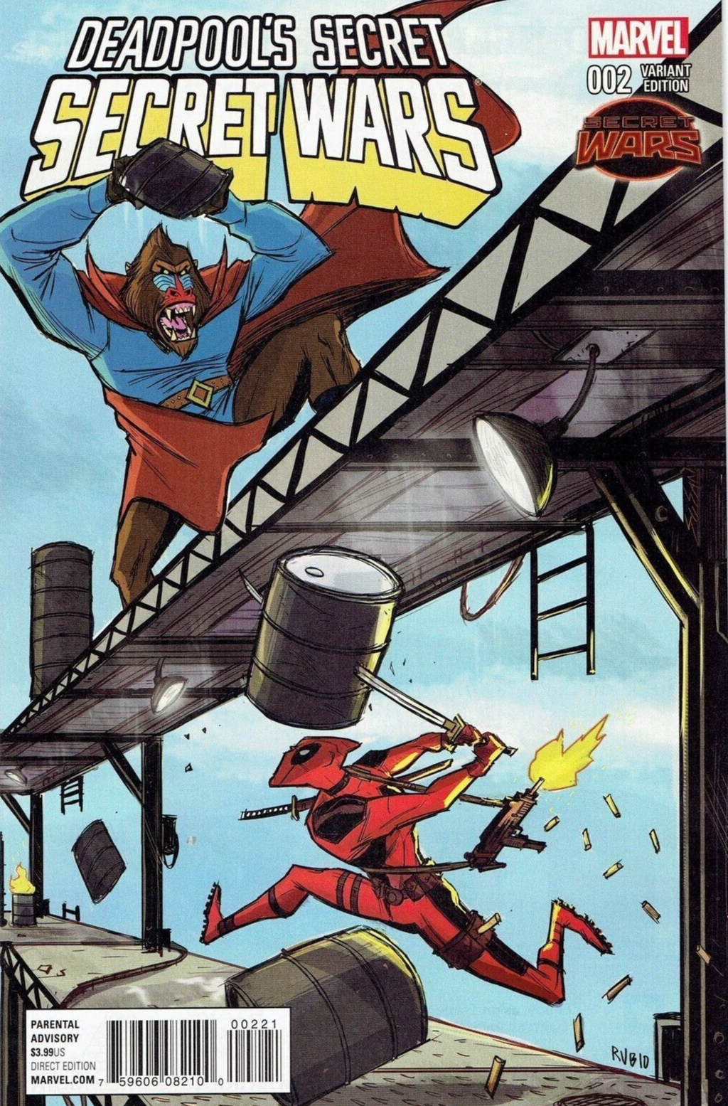 DEADPOOLS SECRET SECRET WARS #2 1:25 RUBIO VARIANT 2015 Marvel Comics NM