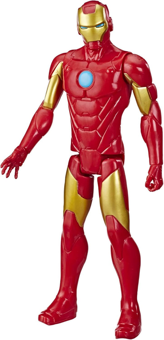 Marvel Avengers Titan Hero Series, Iron Man Figure, 12" Articulated Red and Gold Plastic Figure