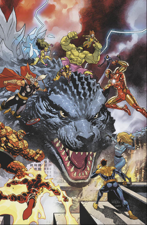 Godzilla vs. Fantastic Four #1 Leinil Yu Wraparound Ratio Virgin 2nd Printing Variant