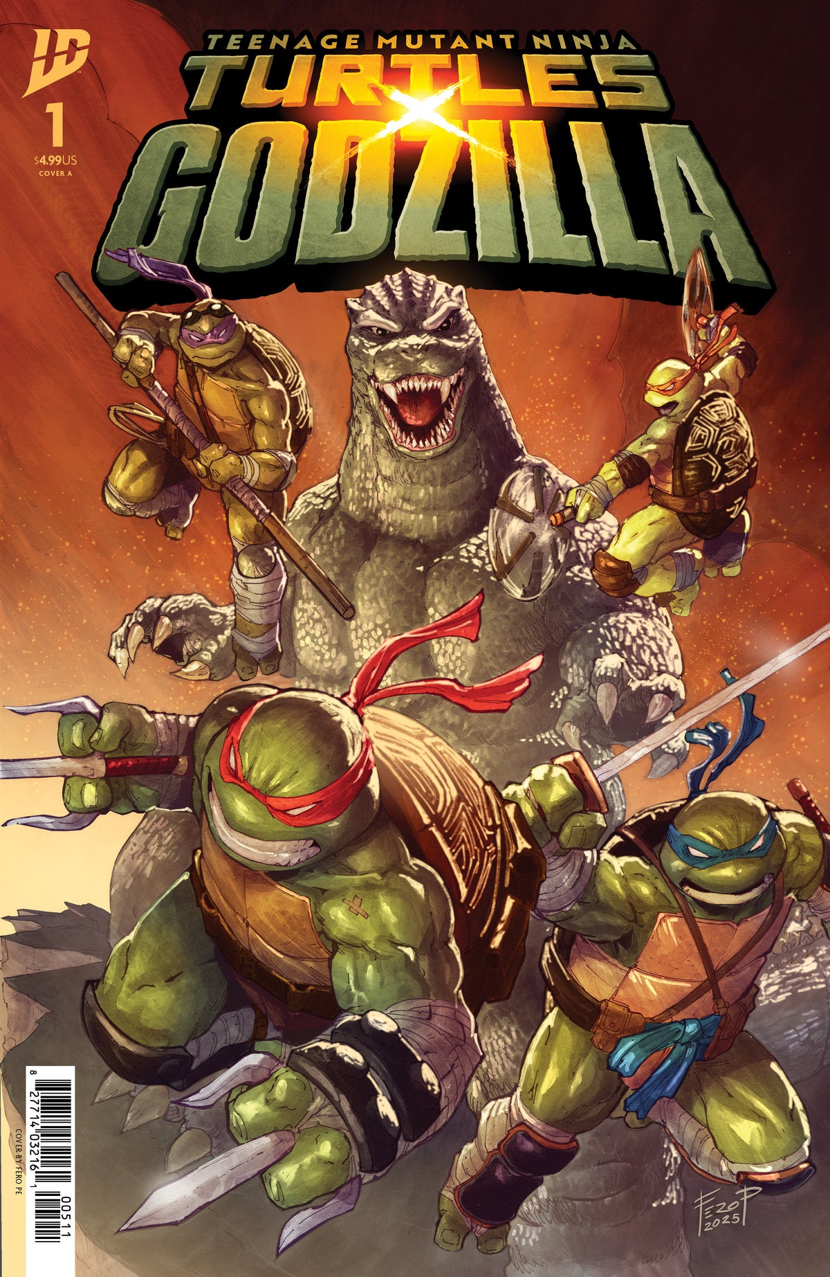 Teenage Mutant Ninja Turtles X Godzilla #1 Cover A (Pe) (HIBACHI)