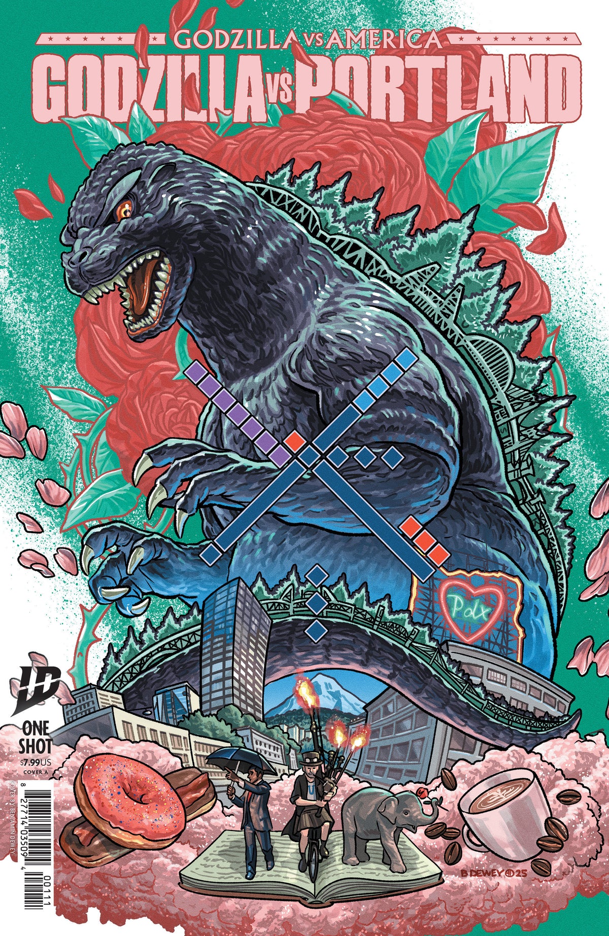 Godzilla vs. America: Portland Cover A (Dewey) (SANTIAGO)