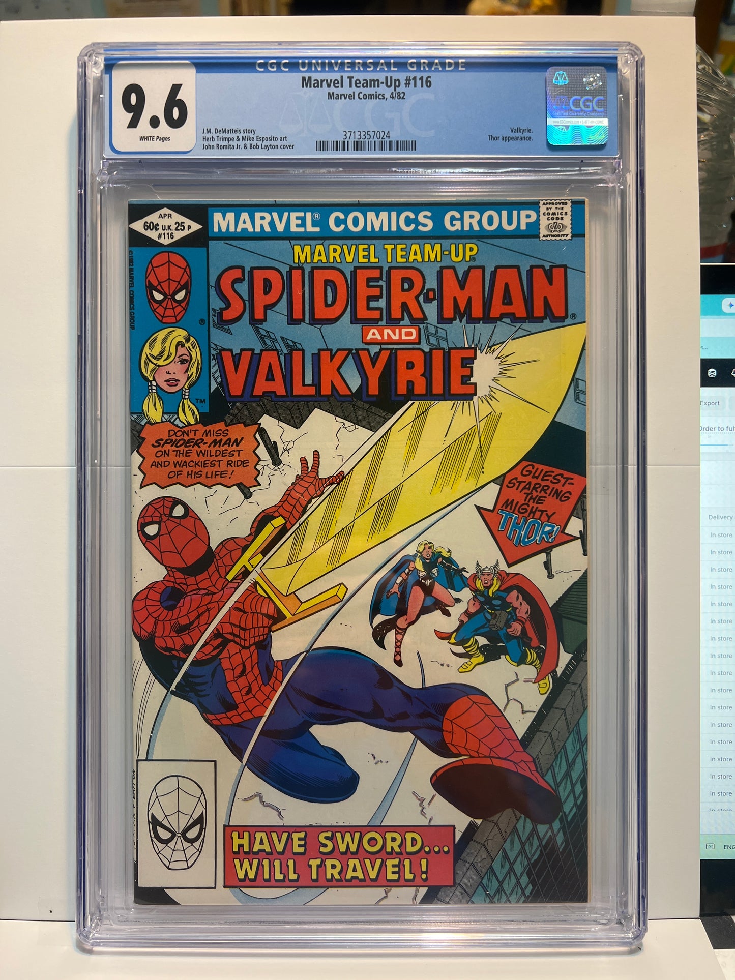 Marvel Team-up #116 CGC 9.6 Marvel Comics 1982 White Pages Valkrie