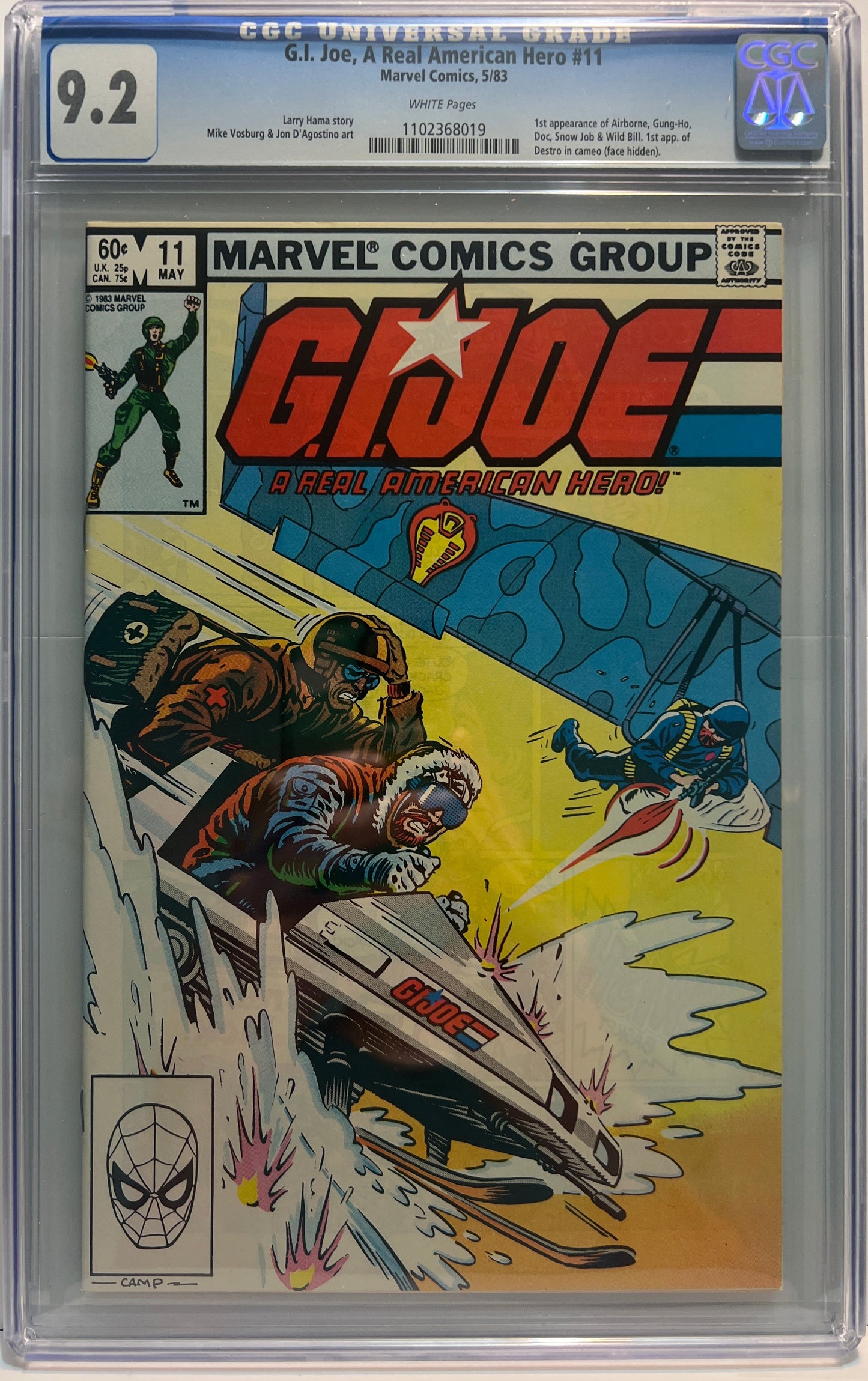 GI Joe #11 CGC 9.2 Marvel Comics 1983 White Pages