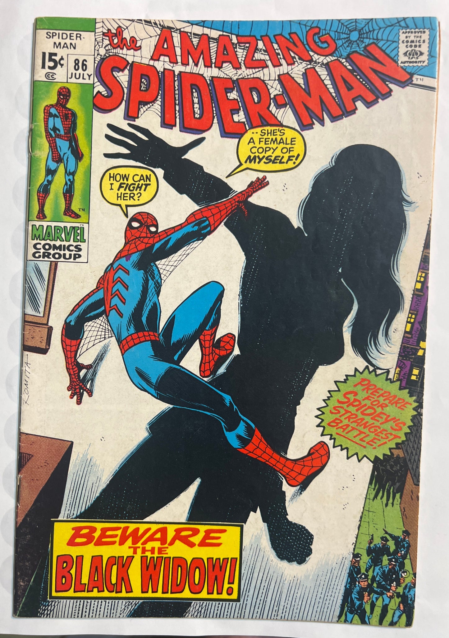 Amazing Spider-man #86 1970 Black Widow New Costume G/VG in Toploader
