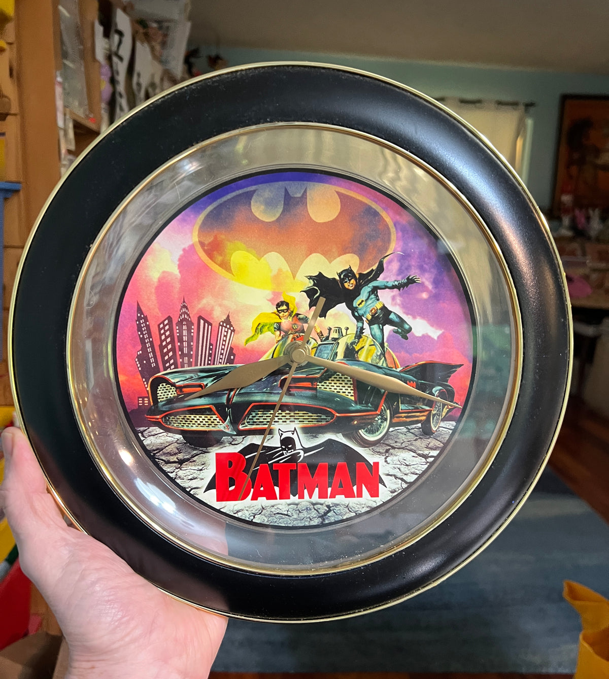 Batman Batmobile Wall Clock with Batman and Robin