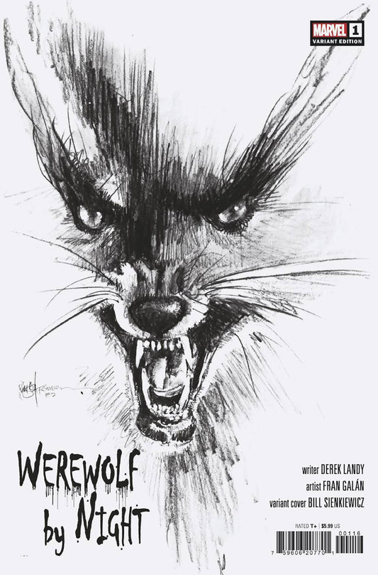 WEREWOLF BY NIGHT #1 1:25  B&W HIDDEN GEM SIENKIEWICZ VARIANT