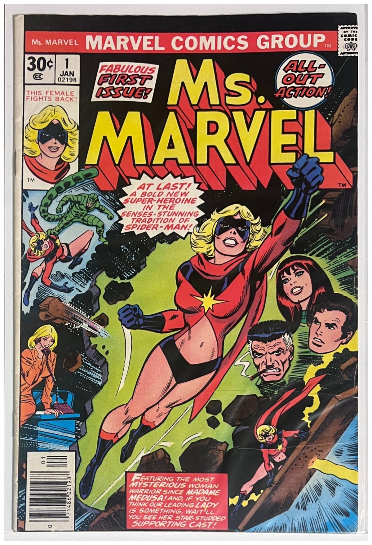 Ms. Marvel #1 MARVEL COMICS Bronze Age 1977 FN
