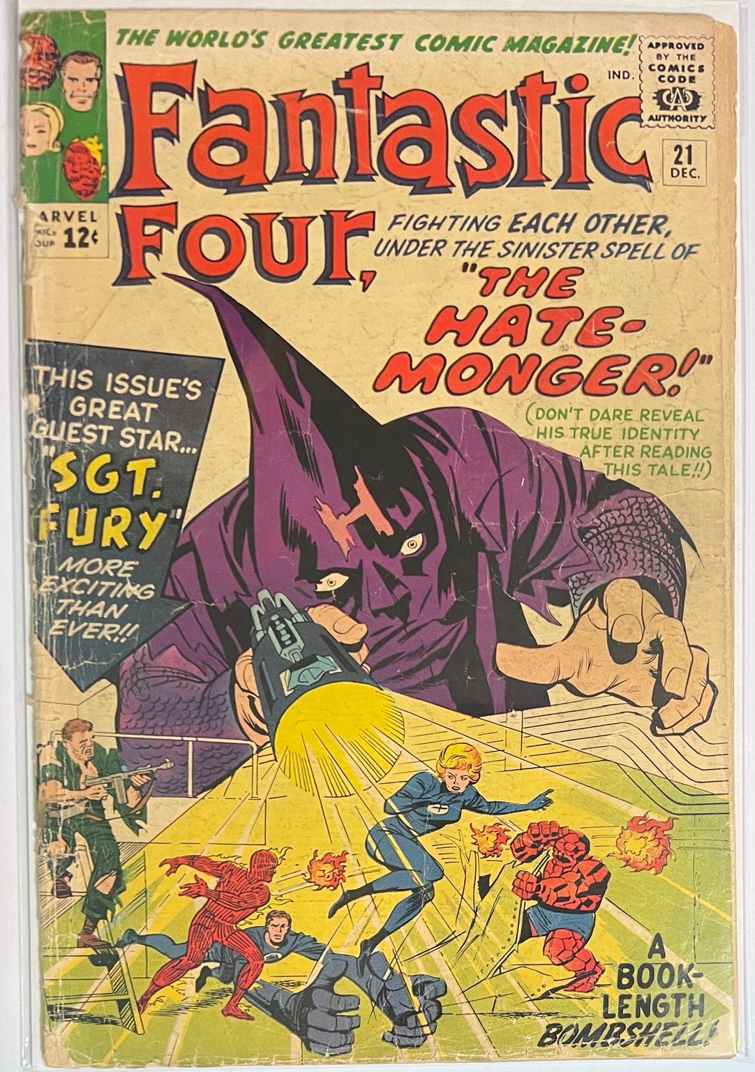 fantastic Four #21 MARVEL COMICS Silver Age 1963 G